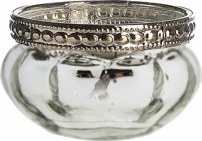 Produktbild von 8 x Teelichtgläser mit Metallmanschette Vintage Ø 6 cm - Kleine Windlichter Teelichthalter Tischdeko Teelichthalter