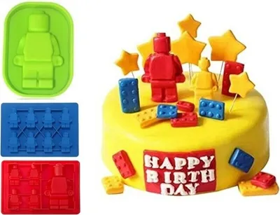 Produktbild von GKA 3 Stück Silikonformen Kinder Silikon Form Roboter Backform Pralinenform Fondant Silikonform Eiswürfelform Schokoladenform Eiswürfel Kindergeburtstag