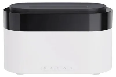Produktbild von Aroma Diffusor LED - Luftbefeuchter - Flammeneffekt - Uhr - 7 Farben - Fernbedienung - Timer - 150 ml - Weiß