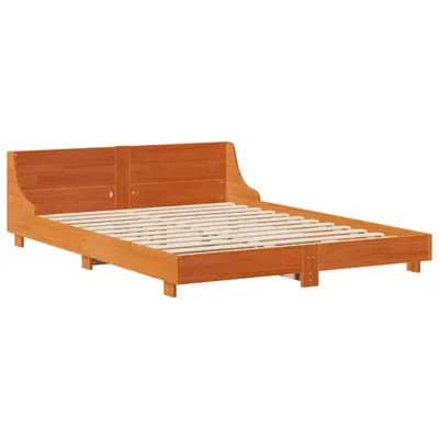 Produktbild von Massivholzbett ohne Matratze Wachsbraun 140x190 cm Kiefernholz