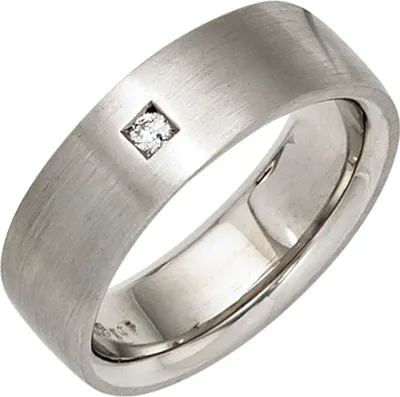 Produktbild von Ring Damenring mit Diamant Brillant 925 Silber mattiert Fingerschmuck Innenumfang 52mm  Ø16.6mm