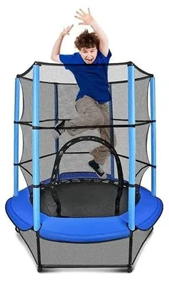 Zdjęcie produktu dla Trampolina dziecięca 140 cm z siatką ochronną dla dzieci do domu