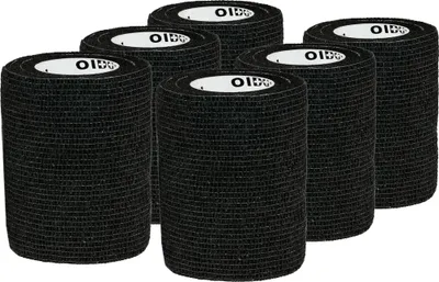 1/3/6 Haftbandagen Größe+Farbe wählbar - selbsthaftende Bandage Fixierverband selbstklebend 6 Stück | 7.5 cm | schwarz
