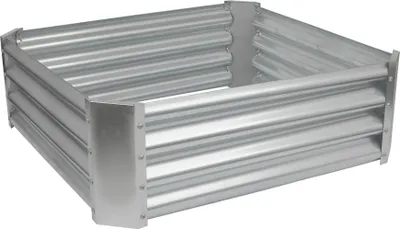 Produktbild von Quadratisches Hochbeet aus verzinktem Stahl – 90 cm x 90 cm – Silber