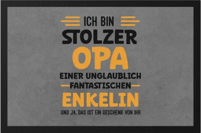 Produktbild von Ich bin stolzer Opa Fußmatte Geschenk Geburtstag Weihnachten Enkelin