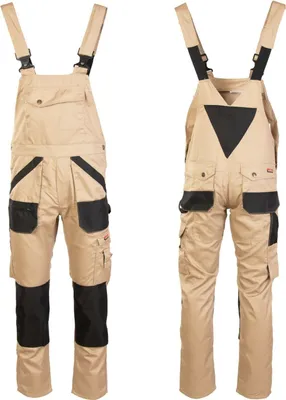 Produktbild von Brixton Practical Latzhose Beige Arbeitshose Gartenhose Handwerker Schutzhose Größe: 60