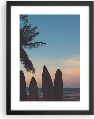 Produktbild von Gerahmtes Poster - Schwarzer Rahmen - Strand Meer Palme - 30x40 cm - Wand Bild - Wanddeko - Wandbilder - Kunstposter - Wandposter - Bilderrahmen - Bilder - Kunstdruck - Wandbild - P2BPA30x40-4080