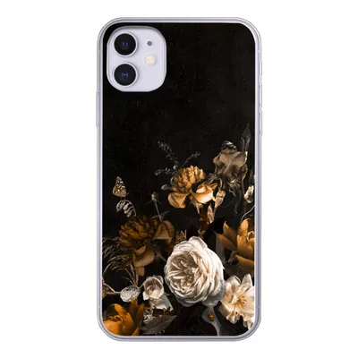 Produktbild von MuchoWow® Handyhülle Schutzhülle Hülle für iPhone 11 Blume - Gold - Muster Silikon Softcase Handy Hülle - Handytasche
