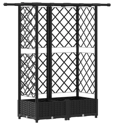 Immagine prodotto di Letto Rialzato con Griglia e Tetto Nero 124 x 40 x 123 cm PP