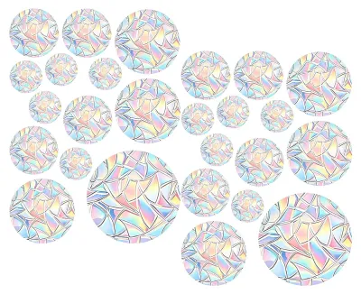 26 Prisma Fensteraufkleber, Regenbogen, Anti-Kollision, rund