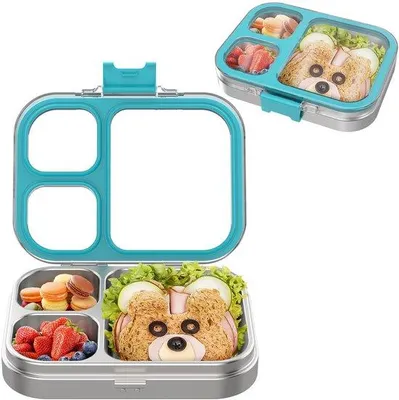 Produktbild von Azomor® und auslaufsichere Bento-Lunchbox für Kinder mit praktischer Aufteilung