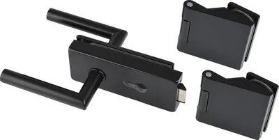 Produktbild von Glastürbeschläge Beschlagsgarnitur Classic PZ Aluminium Tiefschwarz RAL9005