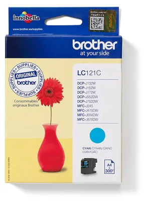 Produktbild von Brother LC121C, Cyan, 1 Stück(e), 300 Seiten, Einzelpackung
