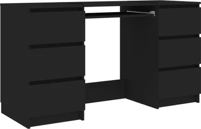 Image de vidaXL Bureau noir 140x50x77 cm bois composite
