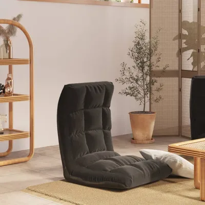 Produktbild von The Living Store Bodenstuhl Faltbar Schwarz Stoff