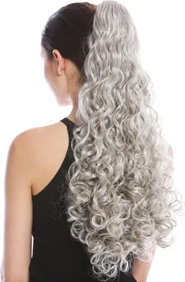 Produktbild von WIG ME UP Zopf Pferdeschwanz lockig voluminös lang Grau 9563B-V-51