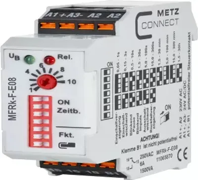 Produktbild von Metz Connect 11065870 MFRk-F-E08 Zeitrelais Multifunktional 230 V/AC 1 St