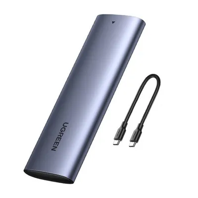 Ugreen M.2 SSD kryt USB 3.2 Gen 2 (SuperSpeed USB 10 Gb/s) + USB kábel typu C 0,5 m sivý (CM400 10902)