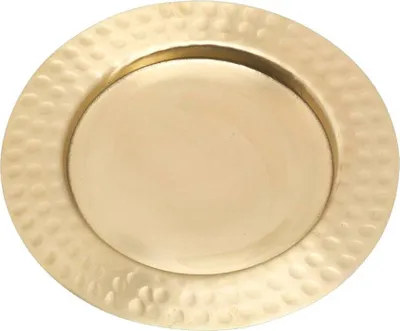 Produktbild von Kerzenteller Ø10 aus Messing Gold Kerzenhalter mit Rand Ø8cm Innen Dekoteller