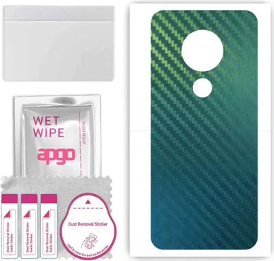 Produktbild von apgo Rückseite Schutzfolie, Skin, kompatibel mit Nokia 6.2, Hinten Displayschutzfolie aus Vinylfolie, kratzfest, einfache Montage - Kohlenstoff-Chamäleon CAKA1