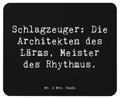 Produktbild von Mr. & Mrs. Panda Mouse Pad Spruch Schlagzeug Architekten - Schwarz - Geschenk, Instrument, Band, Mauspad, computer mousepad, Präsenz, lernen, Musik, Trommeln, Percussion