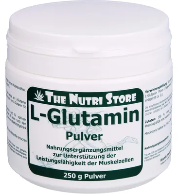 Immagine prodotto di The Nutri Store L-glutammina in polvere pura al 100%, 250 g di polvere
