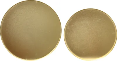 Produktbild von Dekoratives Tablett rund 30-35cm Metall glänzend 2er Set - Gold