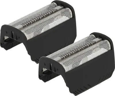 Produktbild von vhbw 2x Doppelscherfolie kompatibel mit Braun 195s, 195s-1, 340, 300, 197s-1, 199s, 197s, 320, 330, 199s-1, 310 Elektrorasierer + Rahmen, schwarz