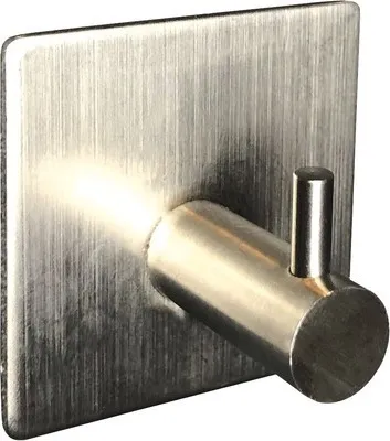 Produktbild von Handtuchhaken Garderobenhaken selbstklebend Edelstahl gebürstet 45x45x29 mm