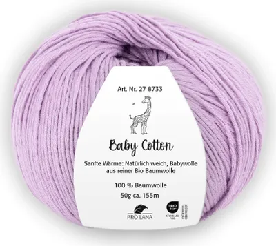 Produktbild von Pro Lana BABY Baumwolle 50 g 100 % Baumwolle Babywolle speichelecht 155 m Farbe 042 - flieder