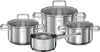 Imagen del producto de Silecomplaza, juego de ollas de acero inoxidable, 4 piezas.