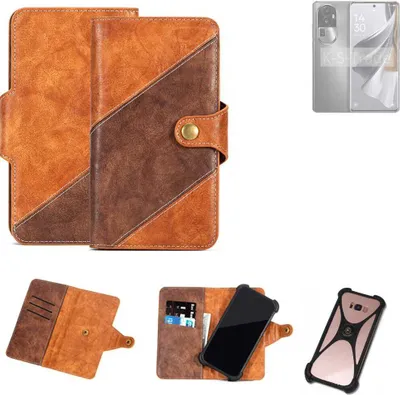 Produktbild von K-S-Trade Handyhülle Schutzhülle Bookstyle Case Wallet-Case kompatibel mit Oppo Reno10 Pro+ Cover Klapphülle Kantenschutz Smartphone dunkelbraun