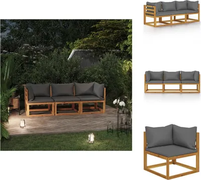 Produktbild von vidaXL 3-Sitzer-Gartensofa mit Auflage Akazie Massivholz -  Gartenmöbel-Sets