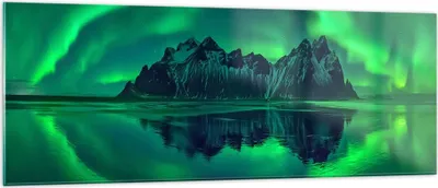 Produktbild von Bilder auf glas - Berg Gletscher Wasser - 140x50cm - Glasbilder - Wandbilder - Kunstdruck - zum Aufhängen bereit - Wanddekoration aus Glas - Glas Bilder - Wandbild auf Glas - GAB140x50-4012