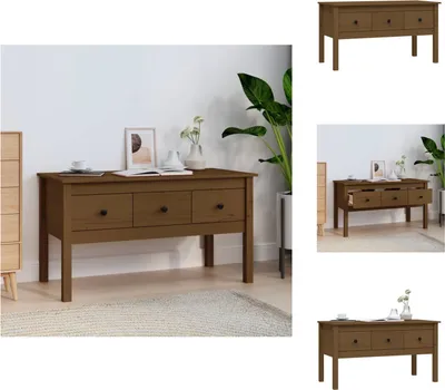 Produktbild von vidaXL Couchtisch Honigbraun 102x49x55 cm Massivholz Kiefer - Couchtische