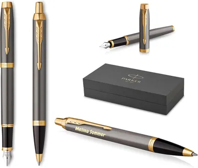 Productafbeelding van Parker IM Core Vulpen en balpen met gravure - Stift - Geschenkdoos - Zwarte vulling - Gepersonaliseerd cadeau - Naam