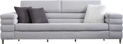 Produktbild von Grauer Dreisitzer Luxus 3-er Sofa Wohnzimmer Möbel Holzgestell Couch