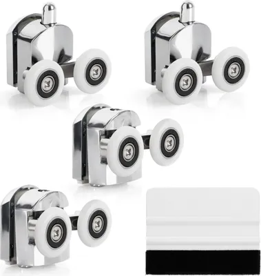 Produktbild von Belle Vous 4er Pack Duschkabine Rollen - Ø 23mm Räder mit Zinklegierung - Schiebetüren Rollen Set für Dusche - 4er Set Duschtür Rollen für Schiebetür