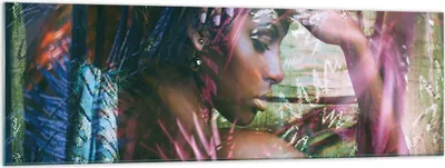 Produktbild von Bilder auf glas - frau modern - 160x50cm - Glasbilder - Wandbilder - Bilder - Kunstdruck - zum Aufhängen bereit - Wanddekoration aus Glas - Glas Bilder - Wandbild auf Glas - Einteilig - GAB160x50-3501