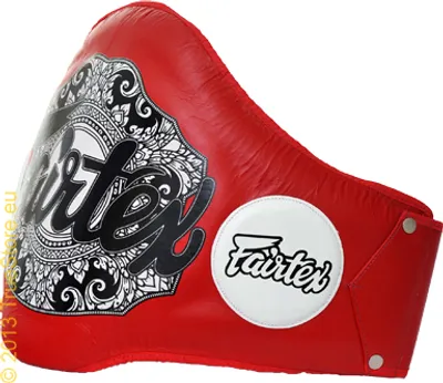 Zdjęcie produktu dla Skórzana zbroja brzuszna Fairtex Champion BPV2, kolor czerwony