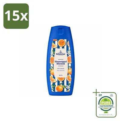 Imagen del producto de 15 unidades de gel de ducha Melkmeisje, aroma a flor de naranja, 300 ml - Paquete grande