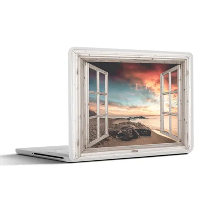 Produktbild von MuchoWow® Laptop Aufkleber Sticker Cover Aussicht - Strand - Meer 30x22 cm - Laptop-Sticker