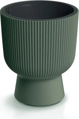 A green planter with a dark gray inner pot, shown against a white background.