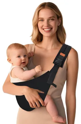 Produktbild von Baby-Trageschlinge Ring Sling verstellbar Neugeborene Kleinkinder Schwarz