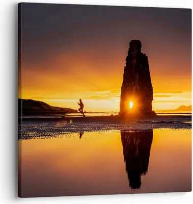 Produktbild von Bild auf Leinwand - Leinwandbild - Meer Felsen Wasser - 30x30cm - Wand Bild - Wanddeko - Wandbilder - Leinwanddruck - Bilder - Kunstdruck - Wanddekoration - Leinwand bilder - Wandkunst - AC30x30-3954
