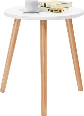 Immagine prodotto di Tavolino da caffè, tavolino laterale, tavolo da pranzo, tavolo da cucina, comodino, legno, bianco