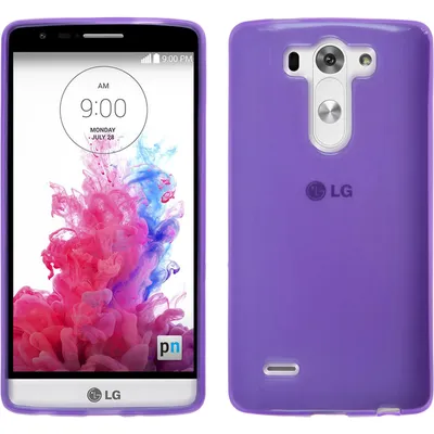 Produktbild von PhoneNatic Case kompatibel mit LG G3 S - lila Silikon Hülle transparent + 2 Schutzfolien