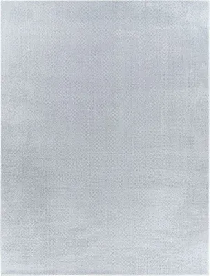 A close-up view of a light gray rug with a subtle textured pattern.