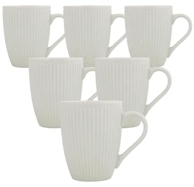 Zdjęcie produktu dla Komplet 6 Kubków Porcelanowych 400Ml Zestaw Kubków Seledynowych Porcelana