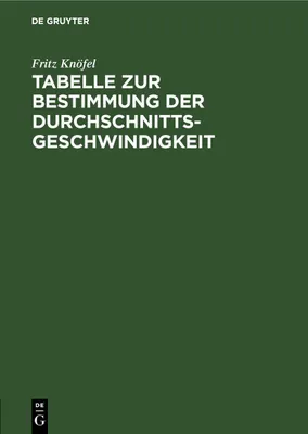 Produktbild von Tabelle zur Bestimmung der Durchschnittsgeschwindigkeit